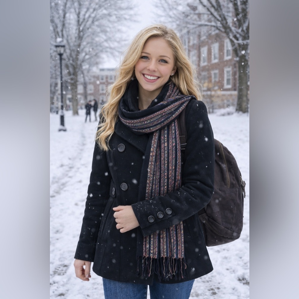 Women's Grey/Black Pashmina Style Scarf